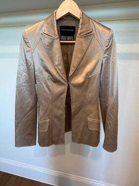 Vintage Thierry Mugler x Bill Loya Metallic Gold Tailored Blazer Jacket
